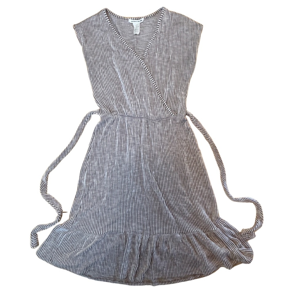 Striped Sleeveless Wrap Dress